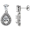 Pair of Cubic Zirconia Earrings in Sterling Silver