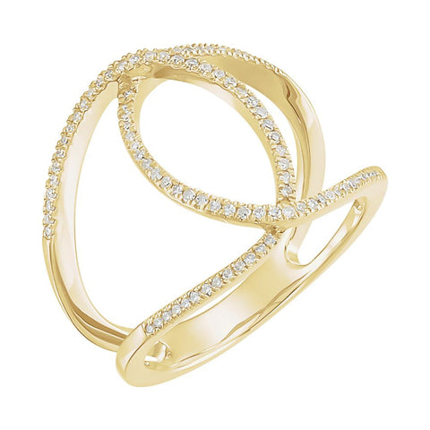 14k Rose Gold 1/4 CTW Diamond Ring, Size 7