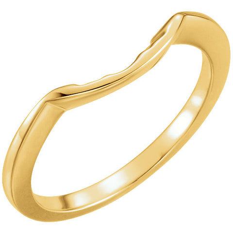 14k Yellow Gold Band for 7.4mm Engagement Ring, Size 6