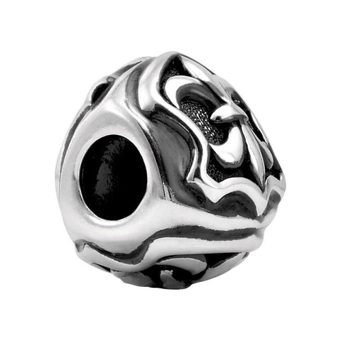 Sterling Silver 13x13mm Triangular Fleur de Lis Bead