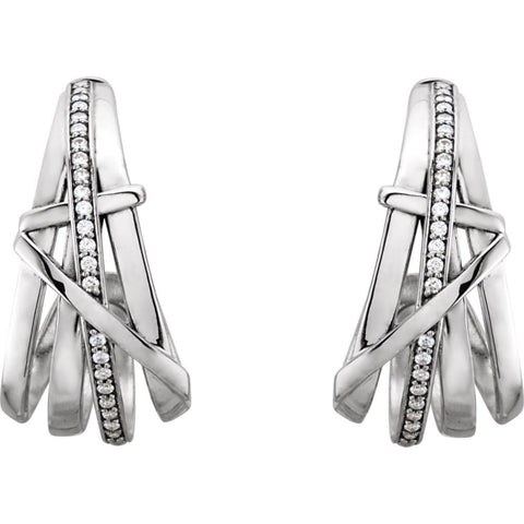 14k White Gold 1/3 CTW Diamond Nest Design Earrings