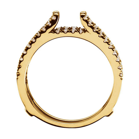 14k Yellow Gold 1/2 CTW Diamond Ring Guard Size 7
