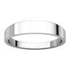 14k White Gold 4mm Flat Tapered Band, Size 9
