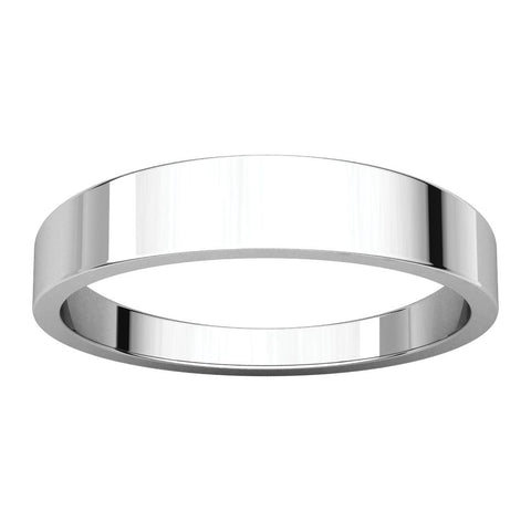 14k White Gold 4mm Flat Tapered Band, Size 11