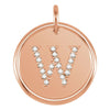 14k Rose Gold 1/10 ctw. Diamond Initial "W" Pendant