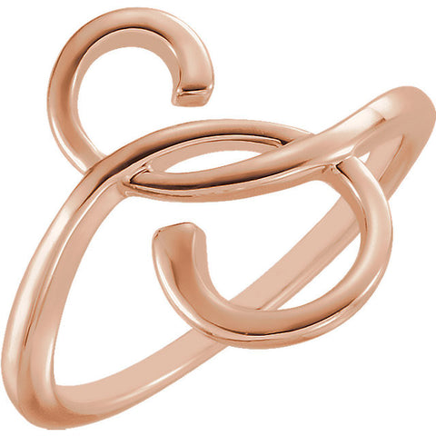 14k Rose Gold Freeform Ring, Size 7