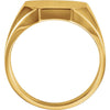 14k Yellow Gold 14x16mm Men's Signet Ring , Size 10