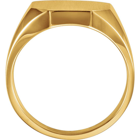 10k Yellow Gold 14x16mm Men's Signet Ring , Size 10