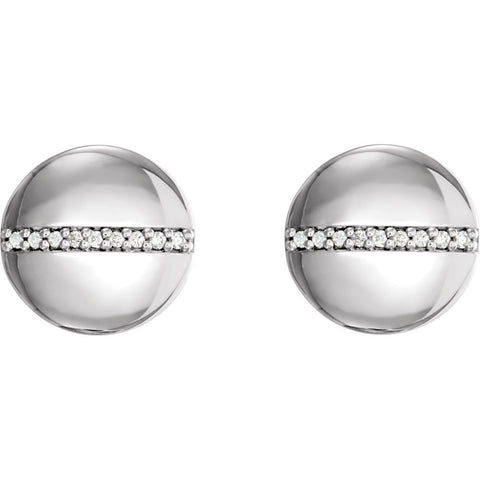14k White Gold .04 CTW Diamond Circle Earrings