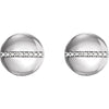 14k White Gold .04 CTW Diamond Circle Earrings