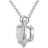 14k White Gold Opal & .05 CTW Diamond 16" Necklace