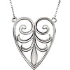 Filigree Design Heart Necklace in 14k White Gold ( 18 Inch Chain )