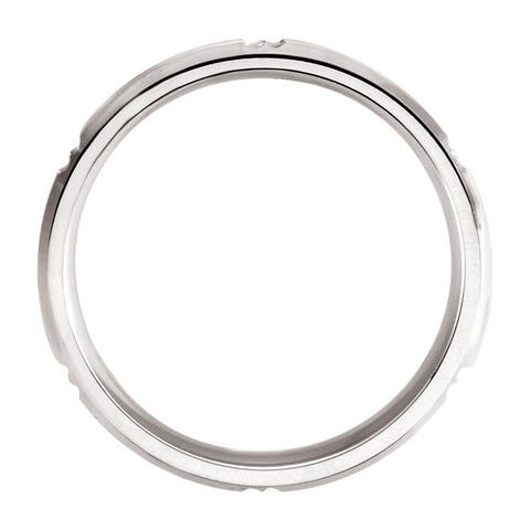 Sterling Silver 6mm 1/8 CTW Black Diamond Band Size 10