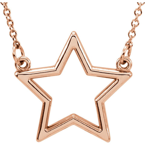 14k Rose Gold Star 16" Necklace