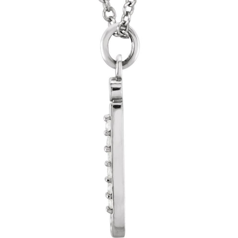 14k White Gold .03 CTW Diamond Lowercase Letter "j" Initial 16" Necklace