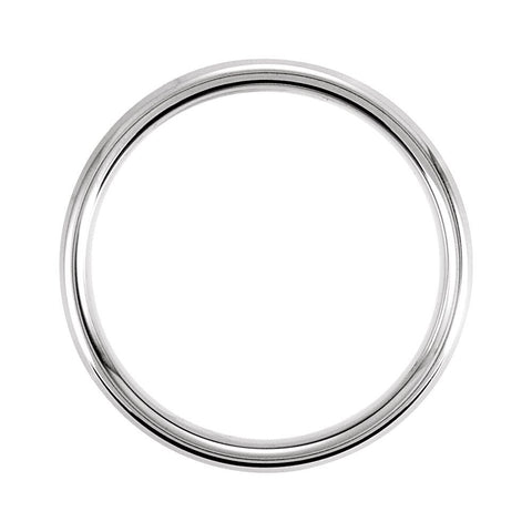 14k White Gold 7.5mm Fancy Beveled Edge Carved Band Size 9