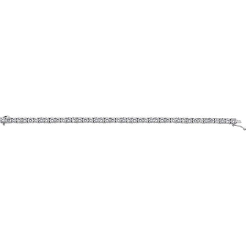 Sterling Silver 4mm Round Cubic Zirconia Bracelet