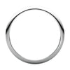 14k White Gold 1mm Half Round Band, Size 7.5