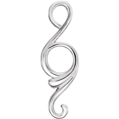 14k White Gold Freeform Pendant