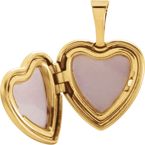 14K Yellow Gold-Plated Sterling Silver Heart Locket with Cross