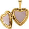 14K Yellow Gold-Plated Sterling Silver Heart Locket with Cross