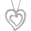 1/10 CTTW Diamond Heart Necklace in 14k White Gold