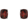 14k White Gold Genuine Mozambique Garnet Earrings
