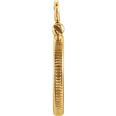 14k Yellow Gold Coin Edge Screw-Top Coin Frame Mounting