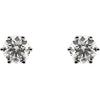 14k White Gold 3/4 CTW Diamond Threaded Post Stud Earrings