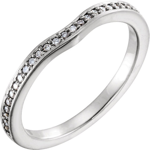 14k White Gold 1/6 CTW Diamond Band, Size 7