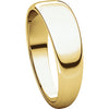 10k Yellow Gold 6mm Half Round Tapered Band, Size 10
