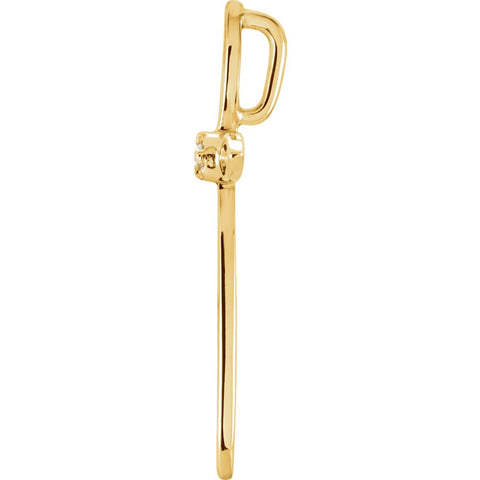 14k Yellow Gold .01 CTW Diamond Cross Pendant