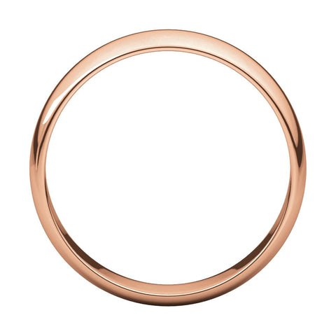 14k Rose Gold 5mm Half Round Light Band, Size 9