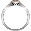 14k White Gold Citrine "November" Birthstone Ring, Size 7