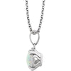 14k White Gold Opal & .05 CTW Diamond 18" Necklace