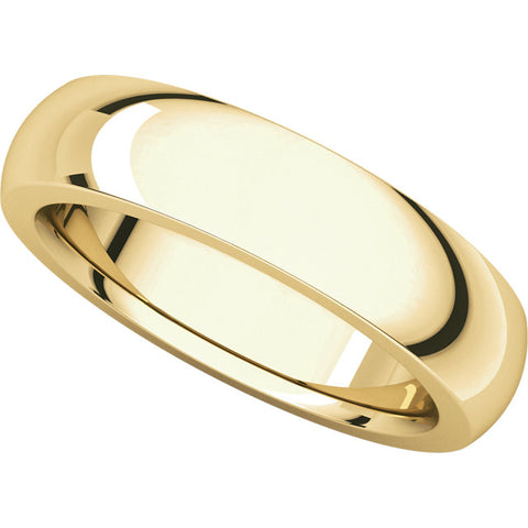 14k Yellow Gold 5mm Heavy Comfort Fit Band, Size 5.5