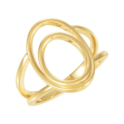 14k Yellow Gold Ladies Metal Fashion Restyling Ring, Size 7