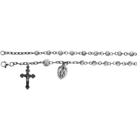 Sterling Silver Bead Rosary Bracelet
