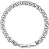 14k White Gold Solid Charm 7" Bracelet