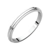02.00 mm Half Round Edge Band in 14K White Gold ( Size 5.5 )