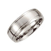 Dura Cobalt Wedding Band Ring with Satin Finish and Grooves (Size 7 )
