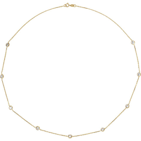 14k Yellow Gold Cubic Zirconia 18" Necklace