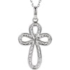 Sterling Silver 1/5 CTW Diamond Cross 18" Necklace