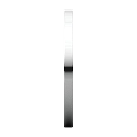 14k White Gold 1.5mm Flat Band, Size 5