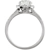 14k White Gold Lab Created White Sapphire & 1/6 CTW Diamond Ring, Size 7