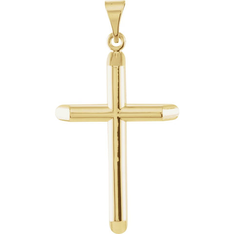 14k Yellow Gold Unadorned Cross Pendant
