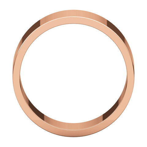 14k Rose Gold 8mm Flat Band, Size 11
