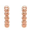 14k Rose Gold 12mm Beaded Hoop Earrings