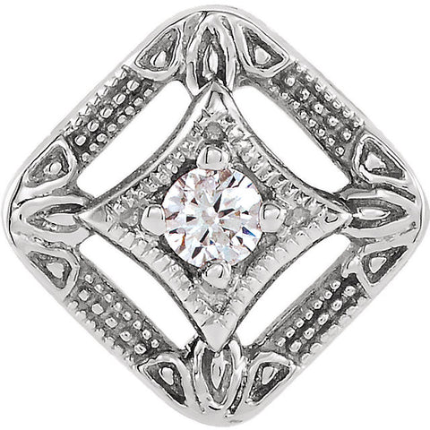 14k White Gold .04 CTW Diamond Pendant