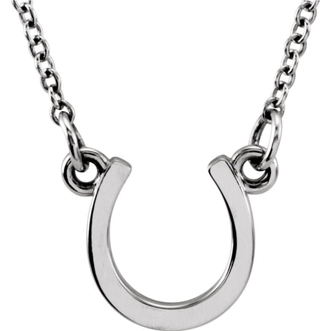 14k White Gold Tiny Posh Horseshoe 16-18" Necklace